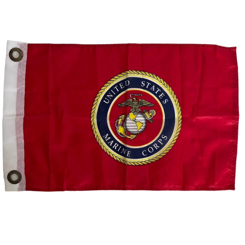 United States Marine Corps USMC flag boat motorcycle 12”x18.5” brass grommets